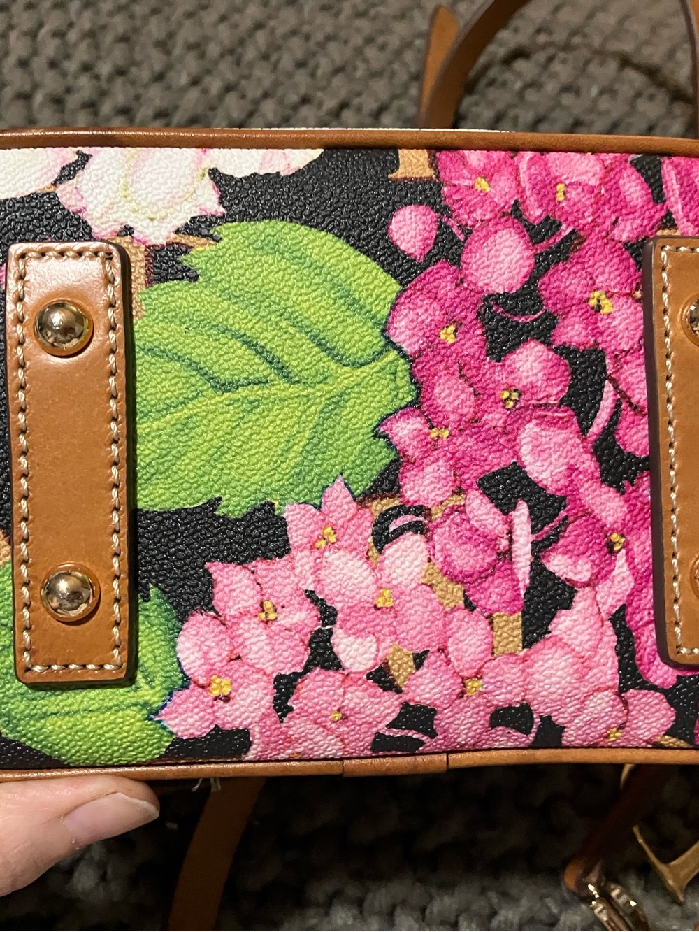 Dooney & Bourke Hydrangea Monogram Sm Domed Crossbody Black - Picture 3 of 3